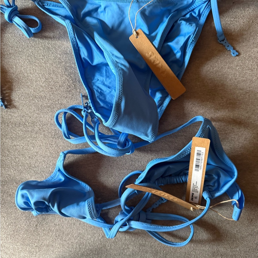 SKIMS Azure Blue Triangle Bikini